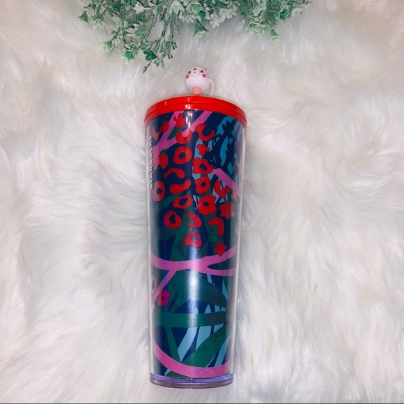 Starbucks Cheetah Animal Print Jungle Theme Fern Tumbler Cold Cup Summer 2021 - Picture 10 of 10